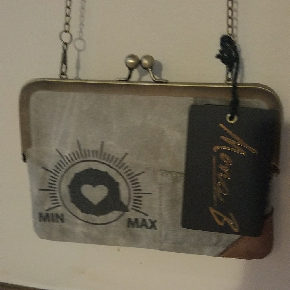 NWT Mona B. Small Canvas Clutch/Crossbody